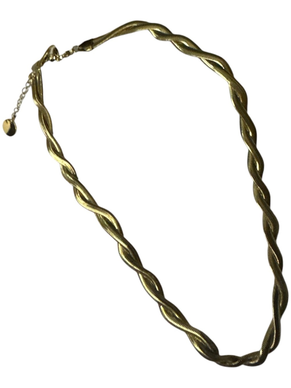 NIB Plunder Gold-Tone Twisted Rope Necklace extender stamped nice 👍